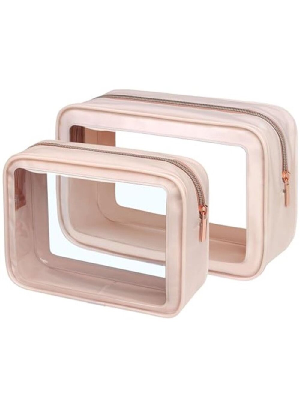 Clear Toiletry Bag 2 Pack TSA Approved Travel Cosmetic Makeup Organizer PVC Case